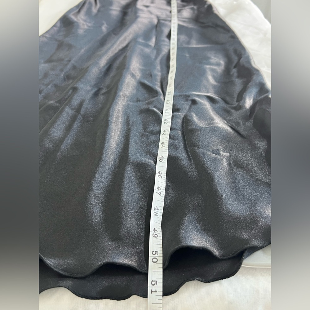 NWT Nicole Miller Black Satin Slip Dress Rhinestone Strap Size Small - Picture 12 of 14